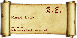 Rumpl Erik névjegykártya